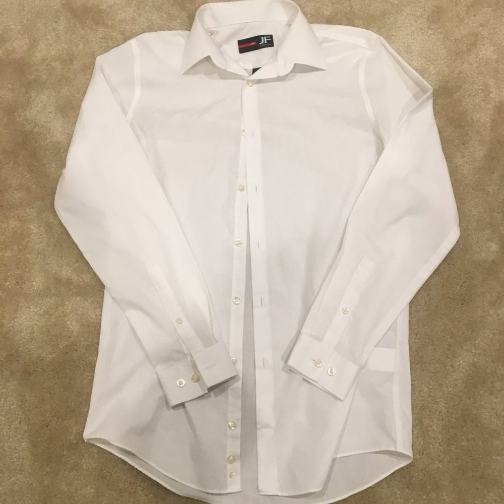 J. Ferrar Mens White Long Sleeve